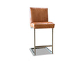 Barhocker Leder als Freischwinger in der Lederfarbe Cognac 