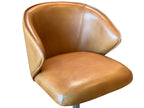 Ansicht Sitzpolster Design Esszimmerstuhl Leder Drehfunktion in der Lederfarbe Büffelleder Cognac 