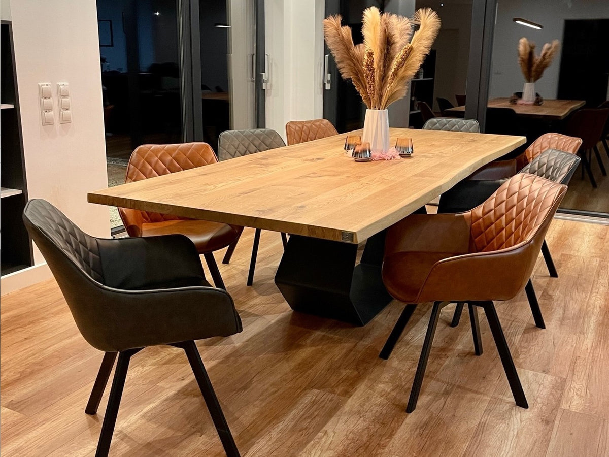 Ansicht Kundenbild Designer Esstisch Eiche Diamond