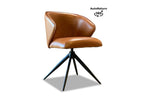 Dreh Essstuhl Leder iin der Lederfarbe Cognac