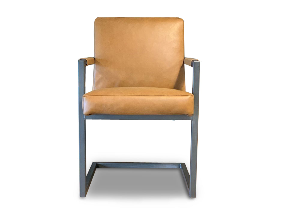 Echtleder Freischwinger Vorderansicht Lederfarbe Cognac