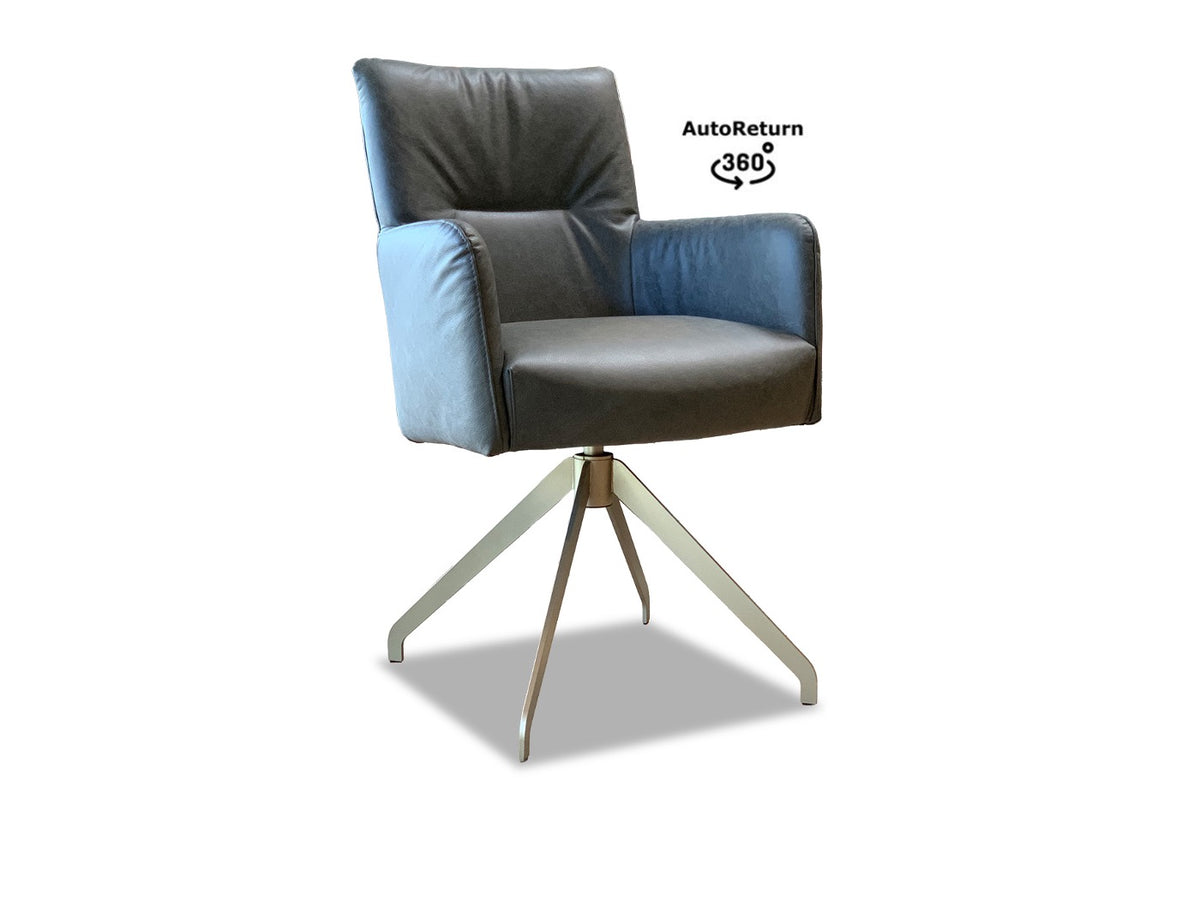 Esszimmer Drehstuhl Leder hohe Rückenlehne