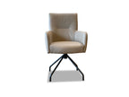 Vorderansicht Esszimmerstuhl drehbar Leder mit hoher Rückenlehne Lederfarbe Beige