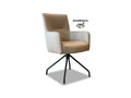 Esszimmerstuhl drehbar Leder, Lederfarbe Beige