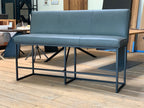 Hohe Sitzbank Leder in der Lederfarbe grau 