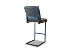 Leder Barhocker im Industrial Design Lederfarbe Schwarz 
