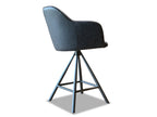 Seitenansicht Leder Barhocker drehbar schwarzes Leder
