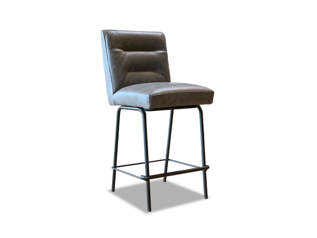 Leder Barstuhl Grau