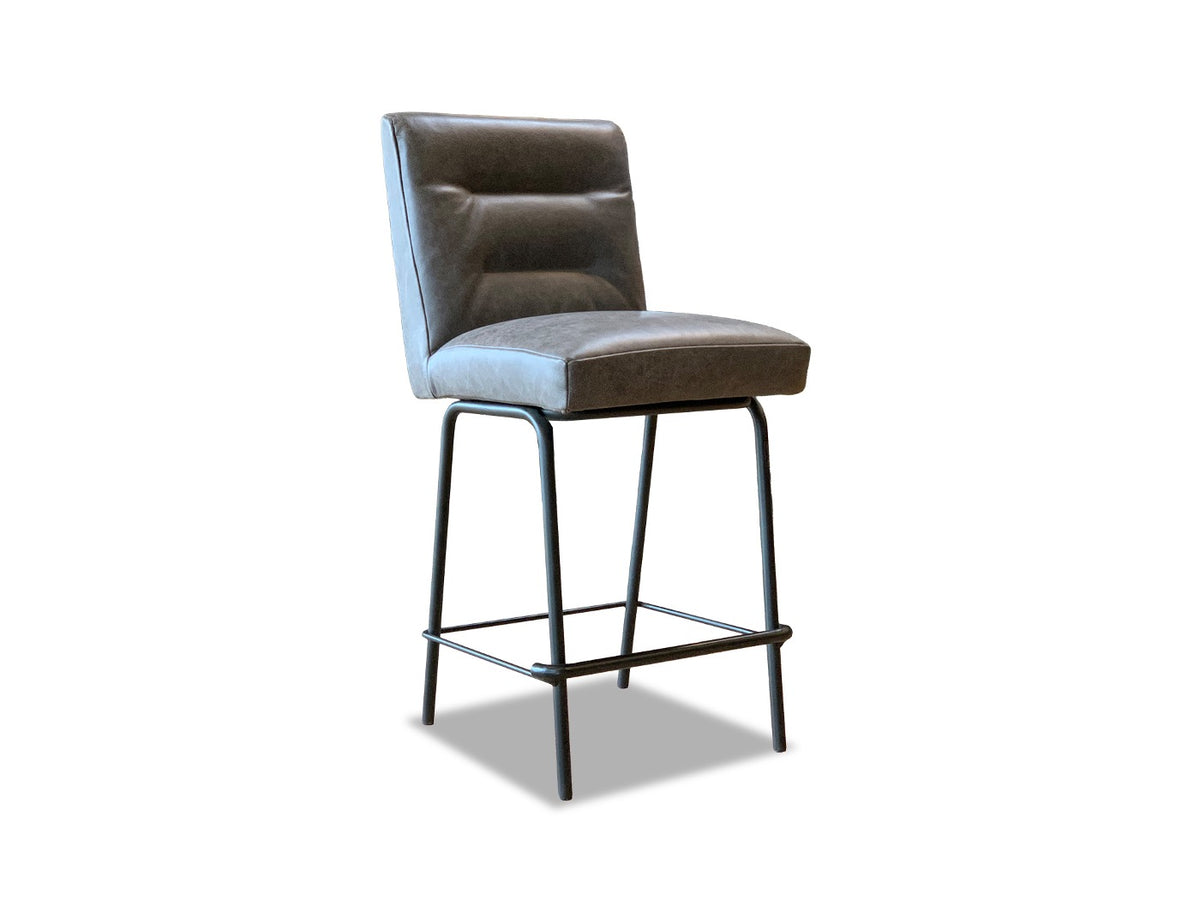 Leder Barstuhl Grau