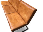 Ansicht Leder Sitzbank Polster Farbe Cognac