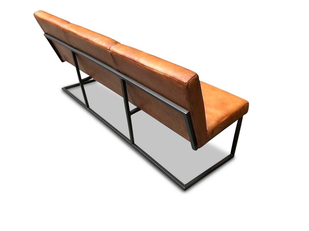 Leder Sitzbank Rückansicht Lederfarbe Cognac