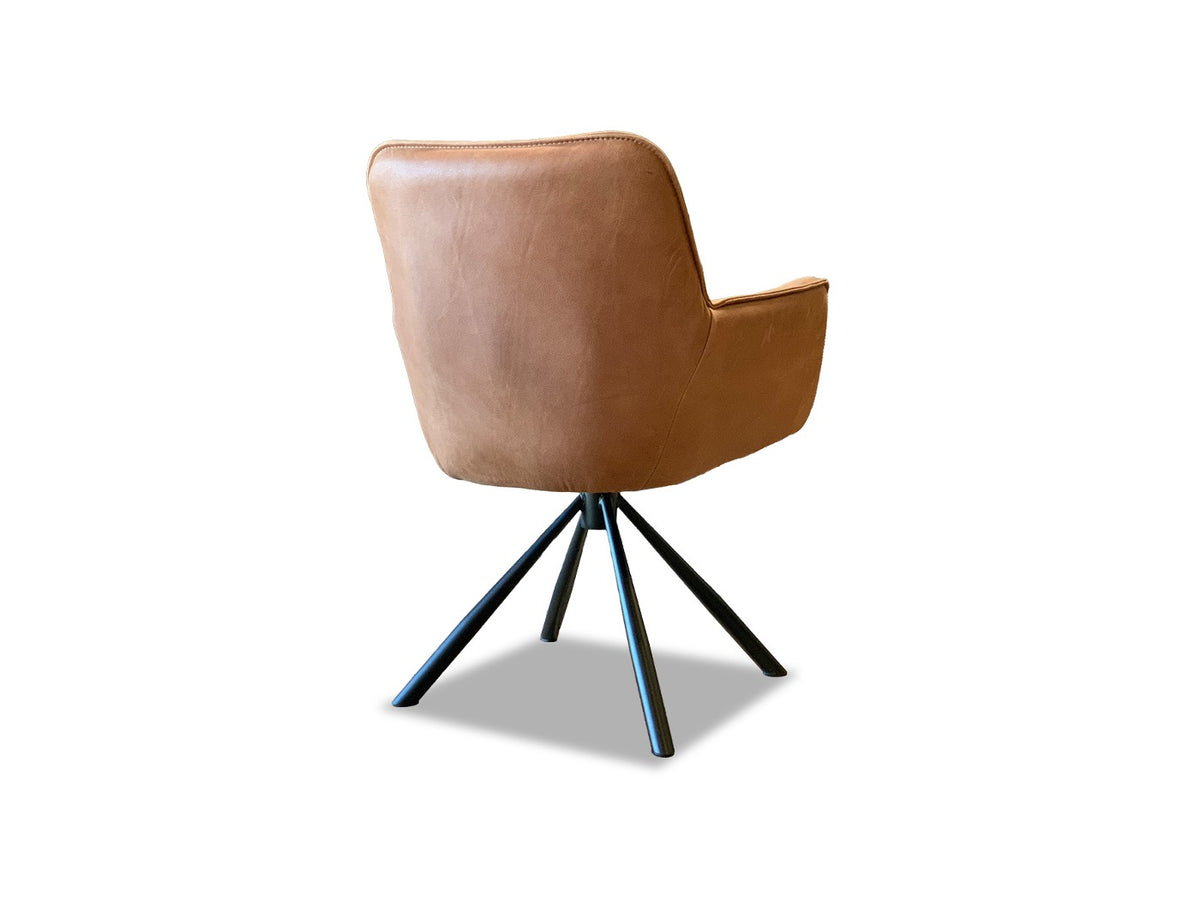 Ansicht Stuhlrücken Leder drehbar Lederfarbe Botswana Leder Cognac 