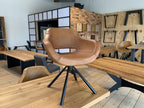 Schalenstuhl Leder drehbar Lederfarbe Cognac