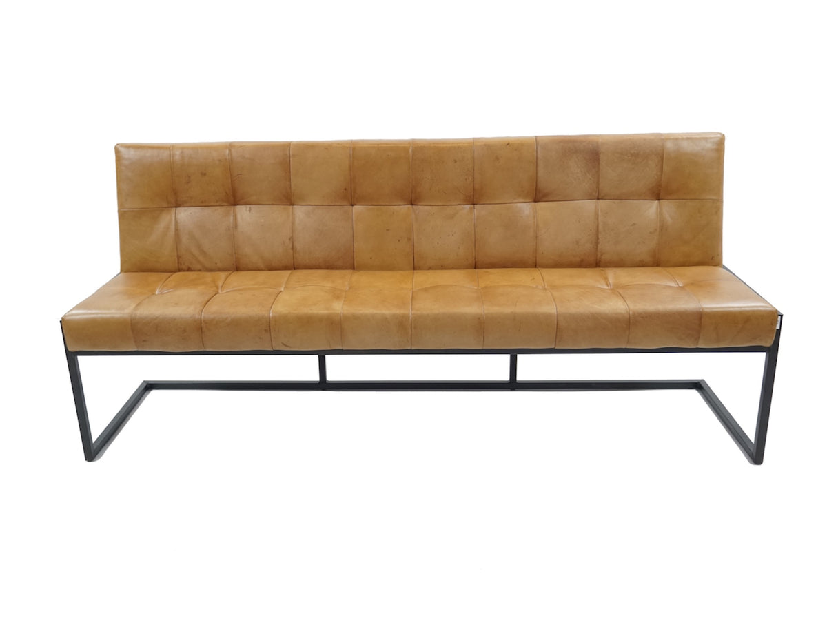 Vorderansicht Sitzbank Industrial Leder Cognac