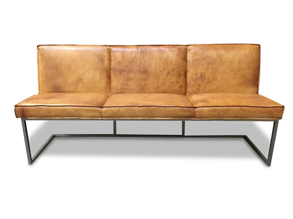 Sitzbank aus Leder Cognac 
