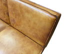 Sitzbank Leder Cognac Detail der Naht